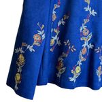 ZARA  Blue‎ Embroidered Faux Suede Top XS Photo 6