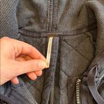 Free People NAVY QUILTED ZIP JACKET HOODIE Photo 5