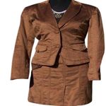 Cache Brown Thin Corduroy Lined Suit Jacket Top New Front Button NWT $178 Photo 1