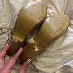 7 gold glitter ankle strap 4” pinup heels Photo 2