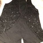 Newport News black sequins sleeveless vest medium Photo 4