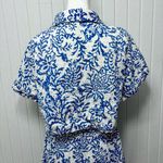 ZARA  OPENWORK EMBROIDERY MIDI White and Blue‎ DRESS Size L Photo 14