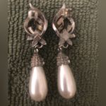 Bridal/prom Vintage crystal pearl drop earrings Photo 1