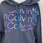 Calvin Klein NWT Performance Womens Cropped Hoodie With Iridescent Logo Black XL Photo 2