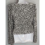 ZARA  Cream & Black Leopard Printed Cropped Blouse Womens S‎ Mob Wife Y2K Photo 3