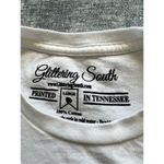 Glittering South White Tan Leopard Print Lightning Bolt Western Tee Large Photo 2