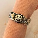 Sterling Silver 925 Smiley Face Ring Photo 1