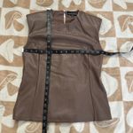 Badgley Mischka Studio | Faux Leather Sleeveless Top Brown Vintage | Women's XS Photo 2