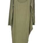 Green Ribbed Stretch Scoop Neck Long Sleeve Dress Size 3XL Photo 0