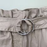 Cinq à Sept Cinq a Sept Braxton twill high-waist belted ruffled khaki shorts size 4 small Photo 6