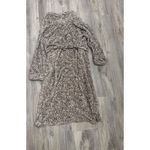 Oscar de la Renta  Women's Leopard Print Plush Robe Belted Shawl Collar Cozy Photo 2