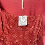 Free People NWT ‎ Long Sleeve Lace Trim Blouse in Rose Size Small Photo 2
