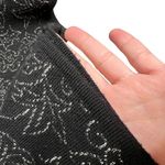 Vintage Angelli Zephyr Wool Black & Silver Floral Knit Cardigan Photo 8