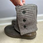 UGG : Classic Cardy Gray Winter Boot - Fold Over Gray Knit Boots Photo 2