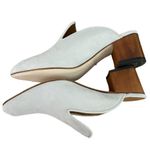 Anthropologie Anthro Thelma Ava Mule Sandals White Suede Leather Block Heel Pointed Slip On 39 Photo 3