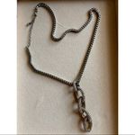 Silver Gold Mixed Metal Chunky Chain Necklace Pave Diamante Pendant Y2K Photo 4
