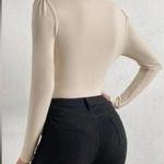 NWOT Mock Neck Ruched Bodysuit Photo 3