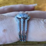 Natural Tanzanite Sterling Silver Ring Set Size 9 Photo 2