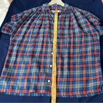 Trovata Birds Of Paradis Marianne Soft Cotton Plaid Ruffle Sleeve Button Up Top Red Size XS Photo 11