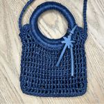 Manebi Net Bag Raffia Crochet Crossbody Navy Blue Mini Bag Photo 2