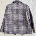 Bimba Y Lola Tweed Long Sleeve Asymmetrical Button Blazer Jacket Multi Women's M Blue Size M Photo 1