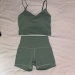 Lululemon Set Grey Eucalyptus, Align Cami Tank Top A/B Cup 6 & Align 4” Shorts 4 Photo 1