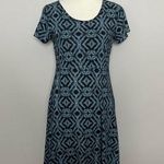 Fresh Produce Dress Knit A Line Short Sleeves Geometric Abstract Black Grey Photo 0