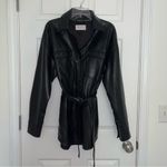 Babaton Aritzia  Jacket Women’s large L black vegan leather Ava moto belted‎ Photo 1