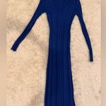 NWOT Electric & Rose Nicola Long Sleeve Rib Midi blue size XS Dress Photo 3