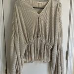 Cream Blouse with V Photo 0