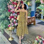 Nicholas ADELE Black and Gold Floral Cotton Tiered Ruffle Sundress Size 4 Maxi‎ Photo 6