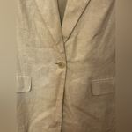 Talbots Irish Linen Blazer Tan Beige Classiccore QuietLuxury Jacket Career Sz 12 Photo 4