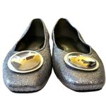 Hogan Silver Leather Wrap Metal Disc Ballet Flats Photo 3