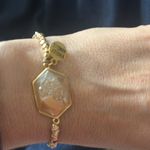 RETAIL $50 Kinsley Armelle Andrea Collection Amber Quartz Bracelet*NEW Gold Photo 3