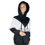 Victoria's Secret Pink Sherpa Lined Anorak Windbreaker Jacket Rainbow Logo M/L Photo 1