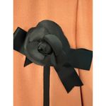 Vintage William Pearson Dress Womens 12 Long Sleeve Lined Bow 90s Orange Photo 3