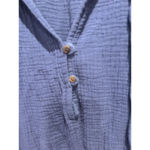 Knox Rose Navy Double Cotton Gauze Short Sleeve V-Neck Tassel Romper Size Large Photo 3