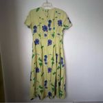 Vintage 90s First Focus Green Button Front Floral Midi Dress 9/10 Size M Photo 6