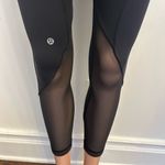 Lululemon  Black Leggings Mesh Bottom Running Yoga Size 4 Photo 4