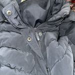 Garnet Hill  Charcoal Puffer Coat with Faux Fur Hood size 10 Photo 3