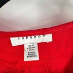 Top Shop Women's Snake Print‎ Tie Front High Split Side Midi Dress Red Size 8 Photo 5