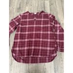 LL Bean Women Burgundy Plaid Tunic Shirt Long Sleeve V Neck Casual Size M Red Size M Photo 3