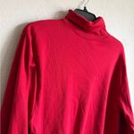 Eddie Bauer Vintage 90s  Red Classic Turtleneck Blouse Womens M Gorpcore Cotton Photo 1