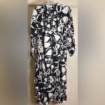 H&M Womens 100% Cotton Long sleeve V-Neck Tie-Belt Floral Bohemian Dress|Size:XS Photo 3