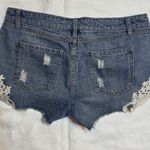 Harper Blue Denim Shorts with White Lace Detail Size 28 Photo 2