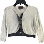 Anthropologie Guinevere Cardigan Sweater S Gray Wool Rabbit Ruffle Trim Coquette Photo 2