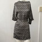 Vintage Indian silver grey pink pattern Thai buddha satin wrap belted kimono S Gray Size undefined Photo 4