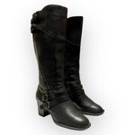 BØRN Milari Women’s Black Leather Tall Riding Boots Size 9.5 Chunky Heel Zip Photo 1