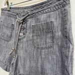 Level 99 Anthropologie Shorts Gray Linen Button Front Pockets Women's Size 26 Photo 1