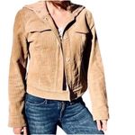 J.Crew  Tan Corduroy Ribbed Knit Shawl Button Collar Snap Jacket‎ Size M Photo 1